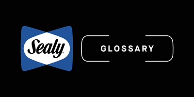 A banner with the Sealy logo and the word "Glossary"